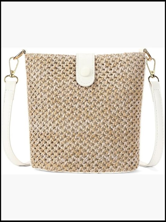 Handbags - Small Woven Straw Crossbody Bag Summer Beach Purse Adjustable Strap Boho